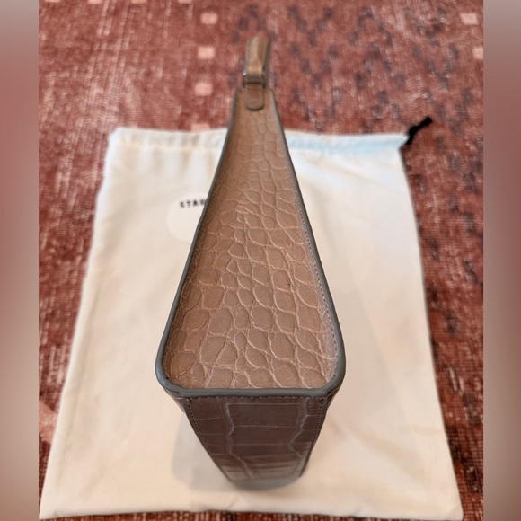 Staud French Gray Croc Embossed Shoulder Bag Leather - Picture 5 of 9